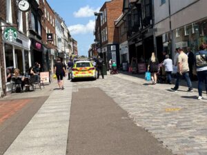 Police called to town centre after reports of man with a knife